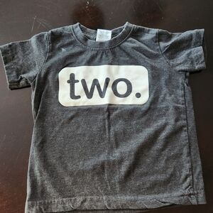 Charcoal Kids Tee with 'two.' Graphic